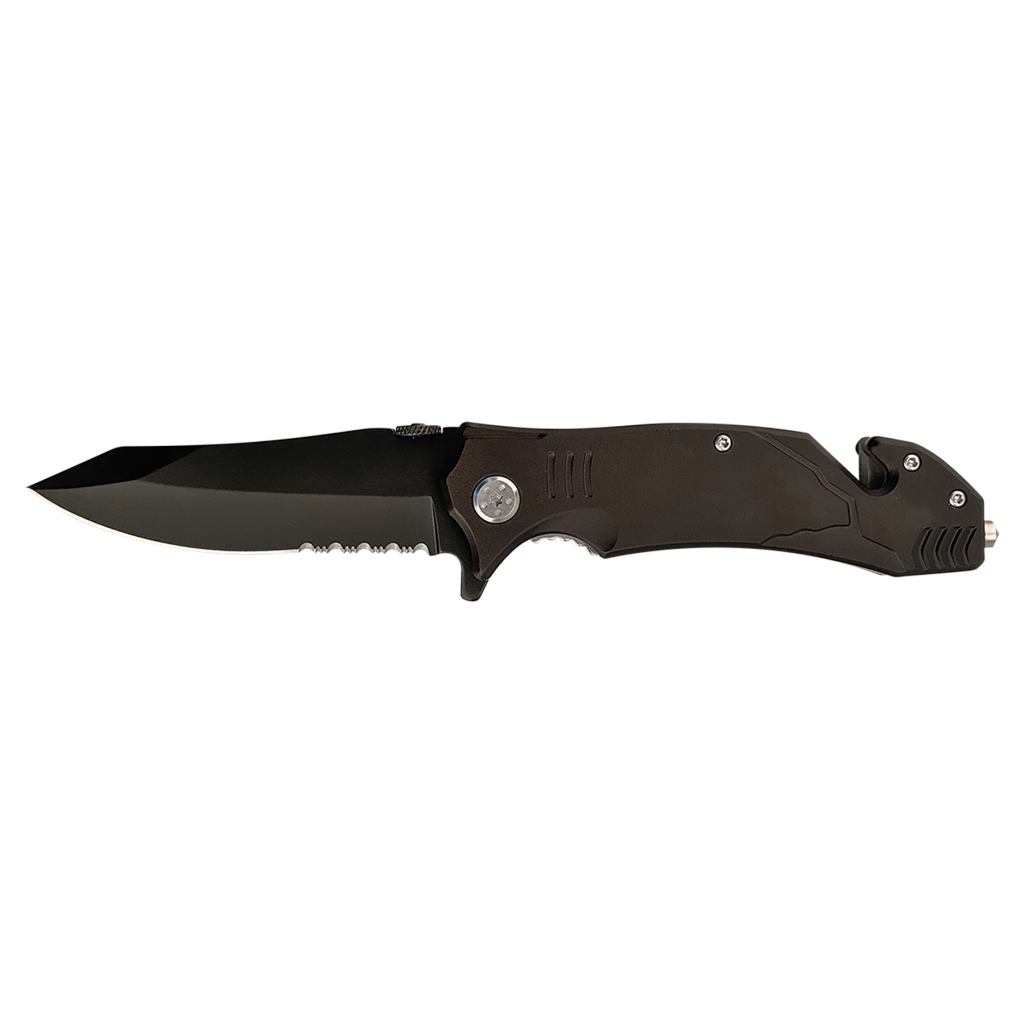 Bison River 4 1/2" Black Rescue Knife