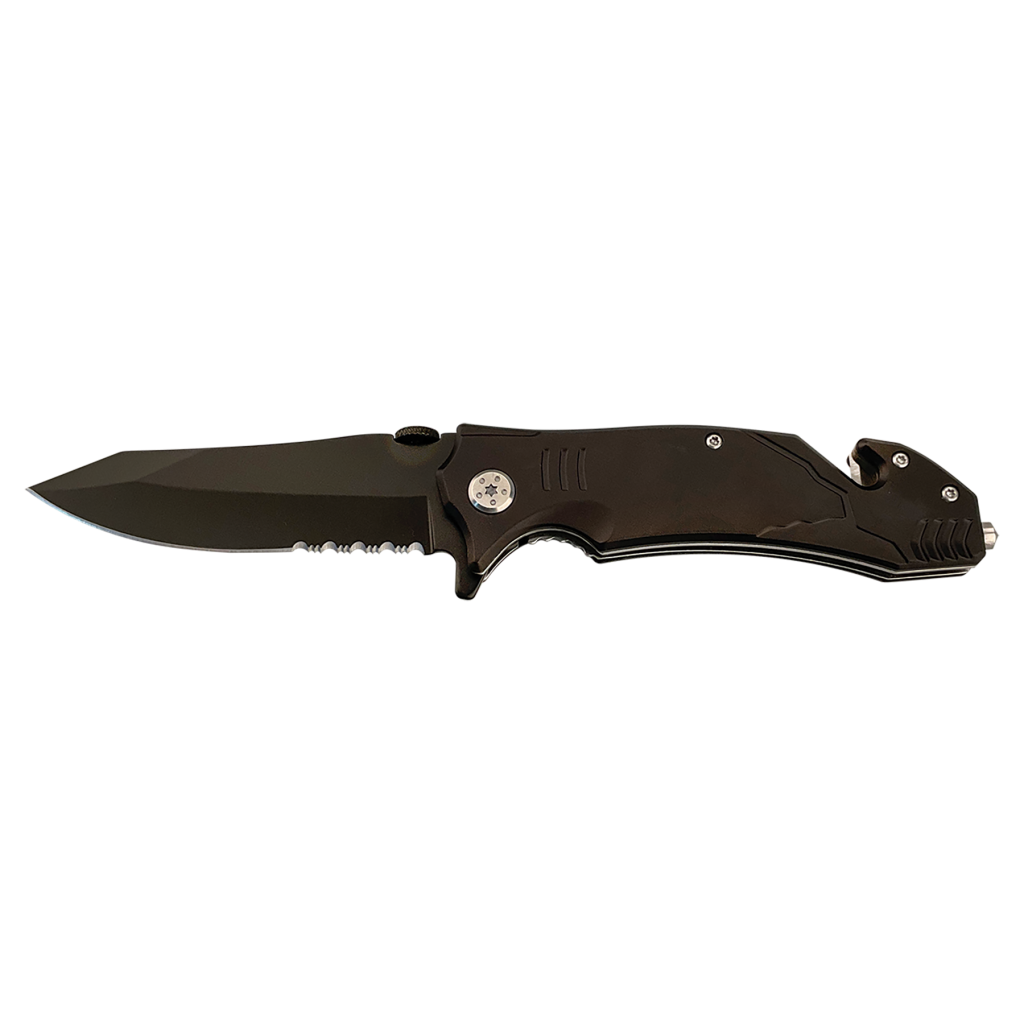 Bison River 4 1/2" Black Rescue Knife