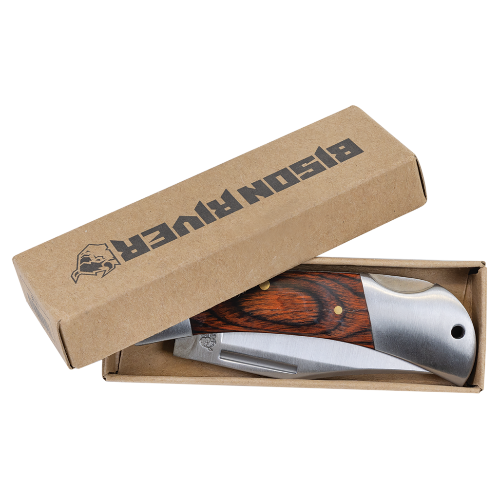 Bison River 3 1/2" Wood Folding Knife