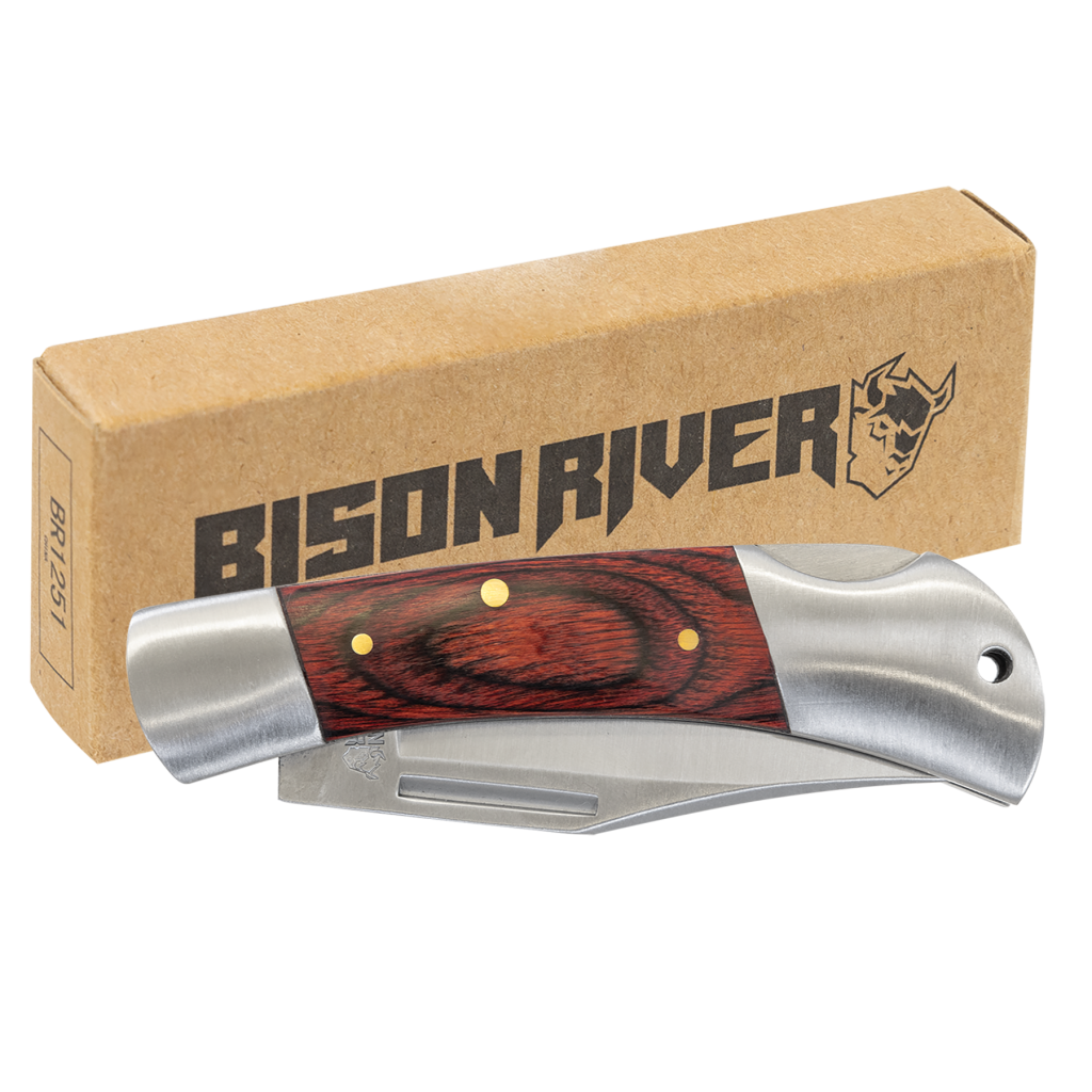 Bison River 3 1/2" Wood Folding Knife