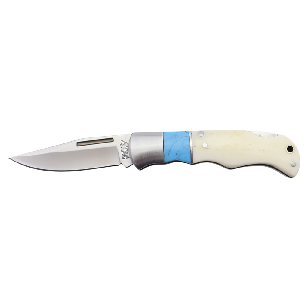 Bison River 3 1/2" Blue/Bone Folding Knife