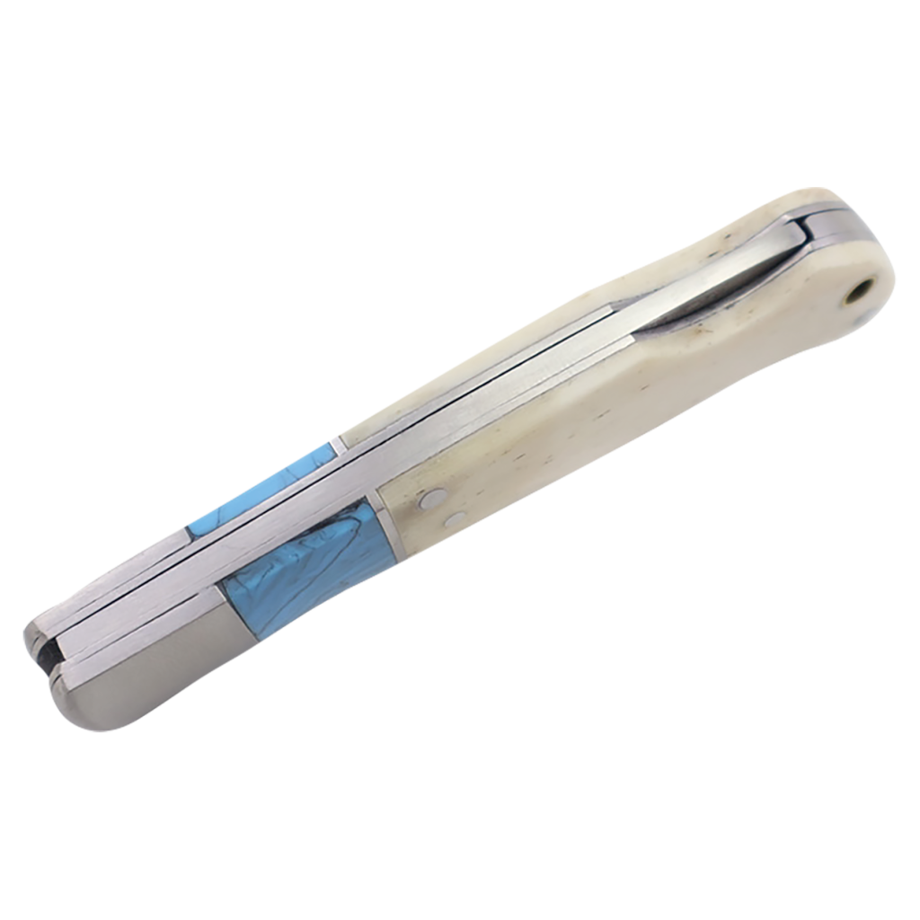 Bison River 3 1/2" Blue/Bone Folding Knife