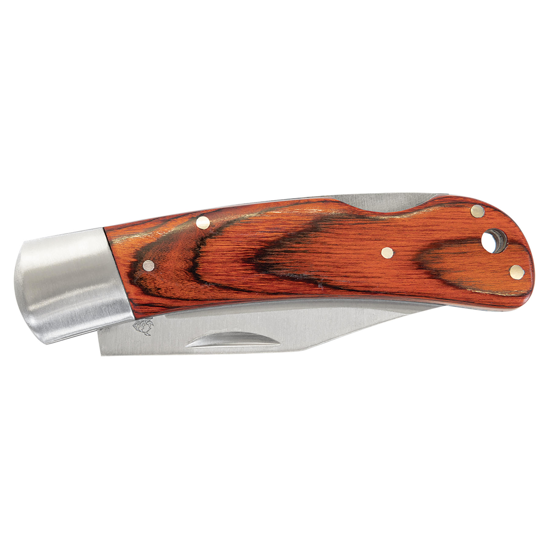Bison River 4" Wood Folding Knife with Leather Sheath