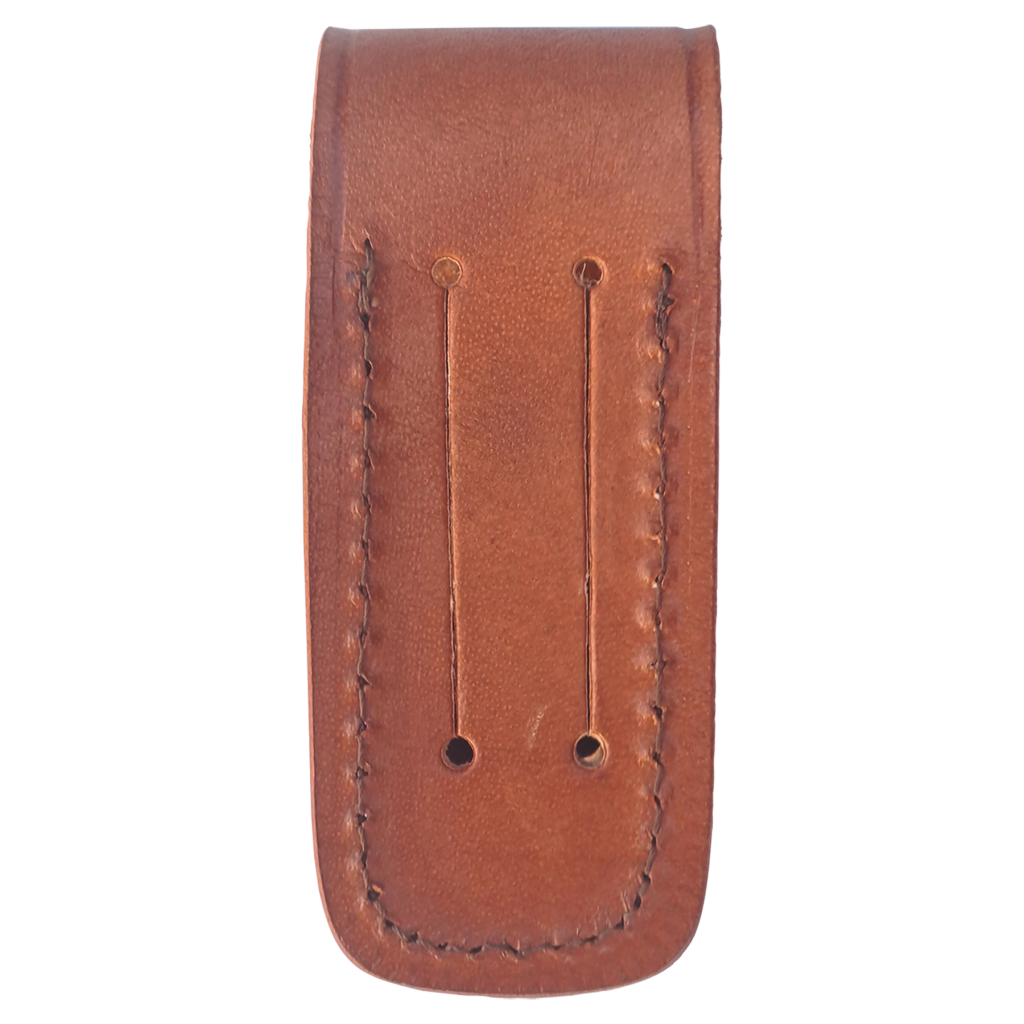 Bison River Leather Sheath with Snap Closure for Folding Knife up to 5" Long Closed