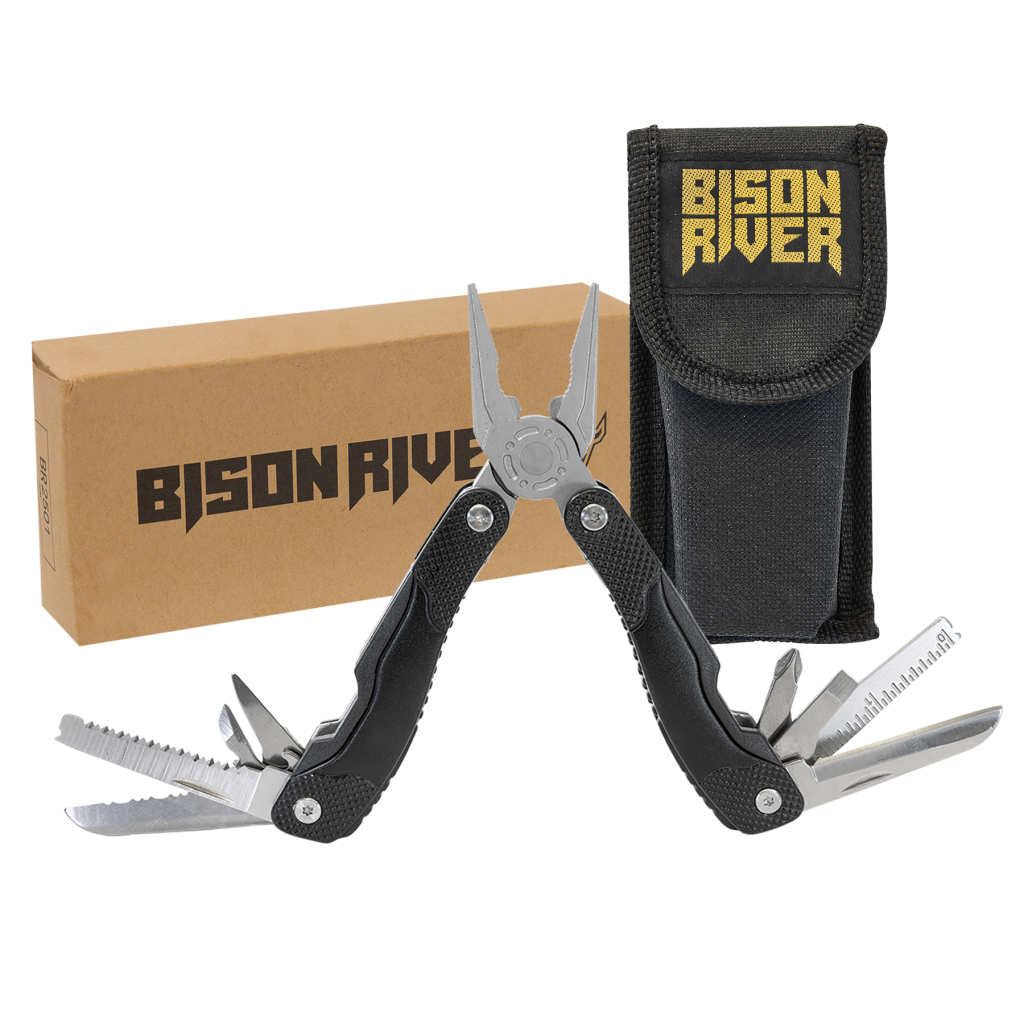 Bison River 4" Black 13 Function Multi Tool with Nylon Sheath