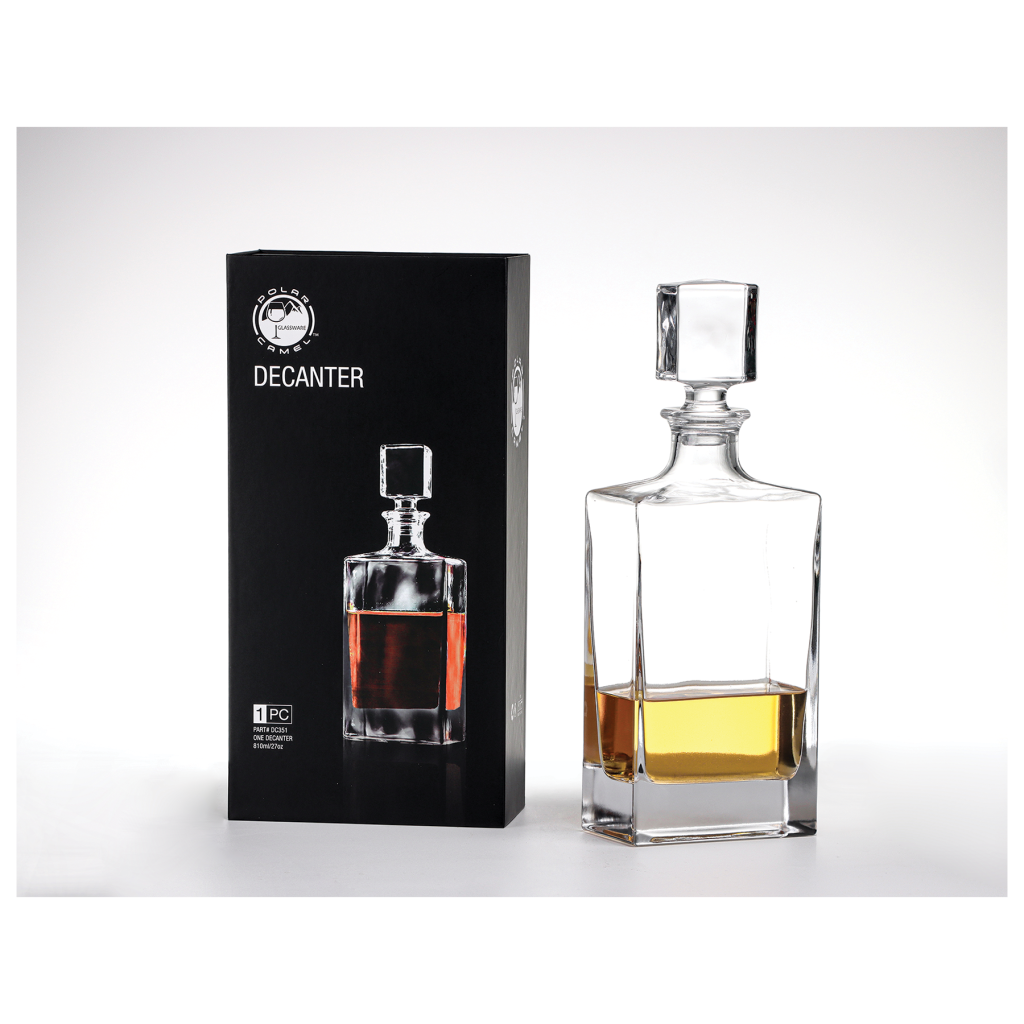 810ml Rectangle Glass Decanter with Printed Gift Box