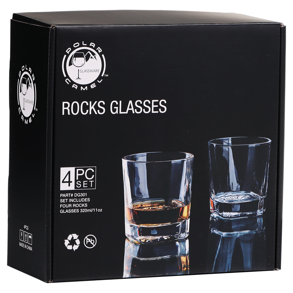 11 oz. Square Rocks Glasses in Printed Gift Box