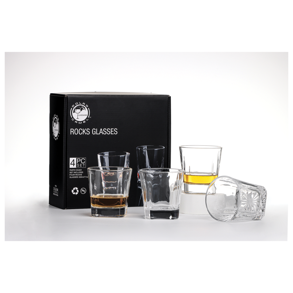 11 oz. Square Rocks Glasses in Printed Gift Box