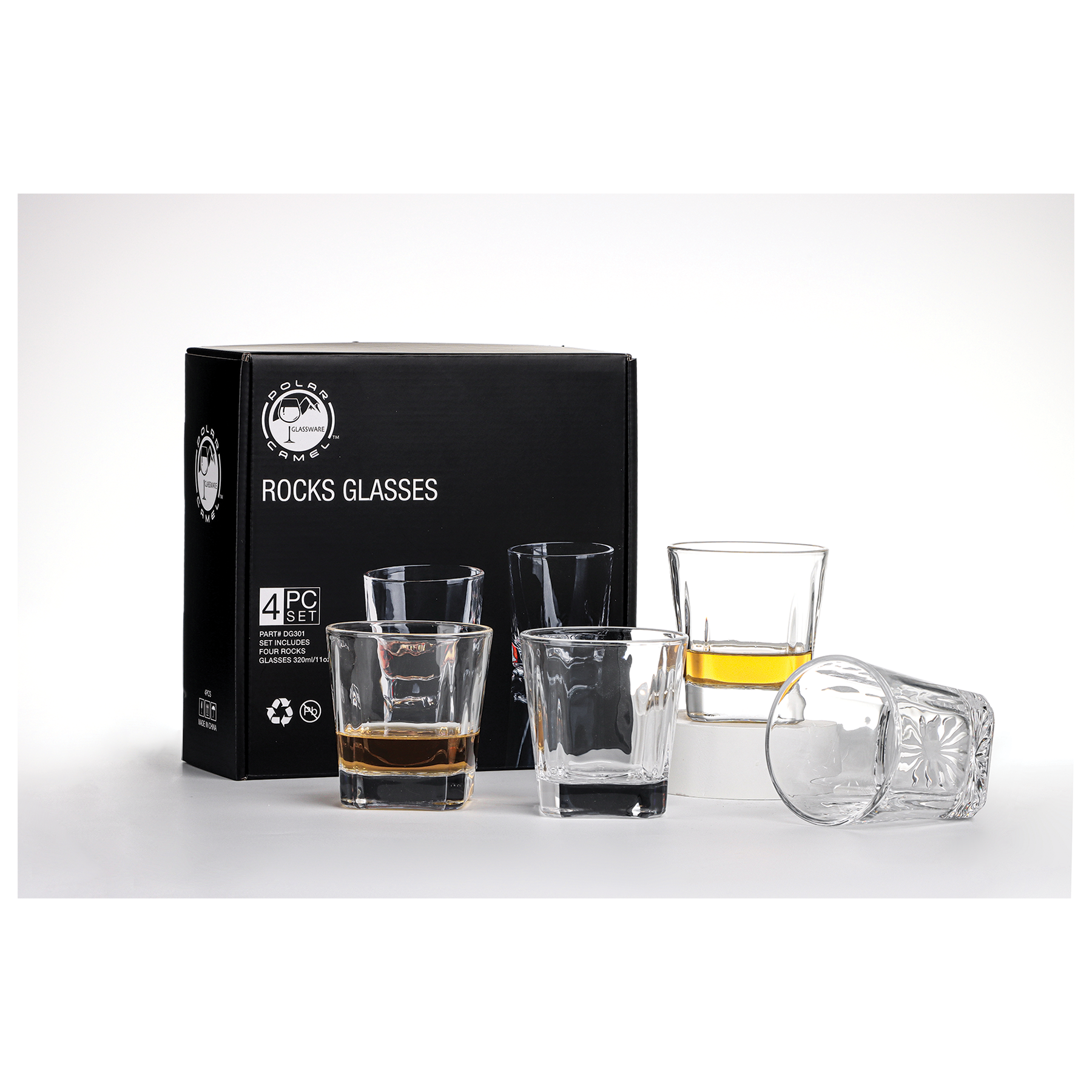 11 oz. Square Rocks Glasses in Printed Gift Box