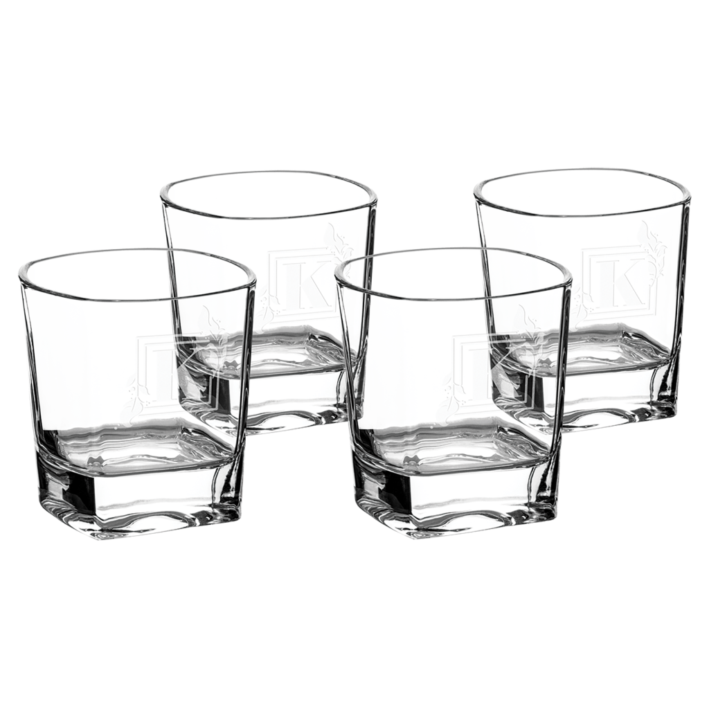 8 oz. Rectangle Rocks Glasses in a Gift Box