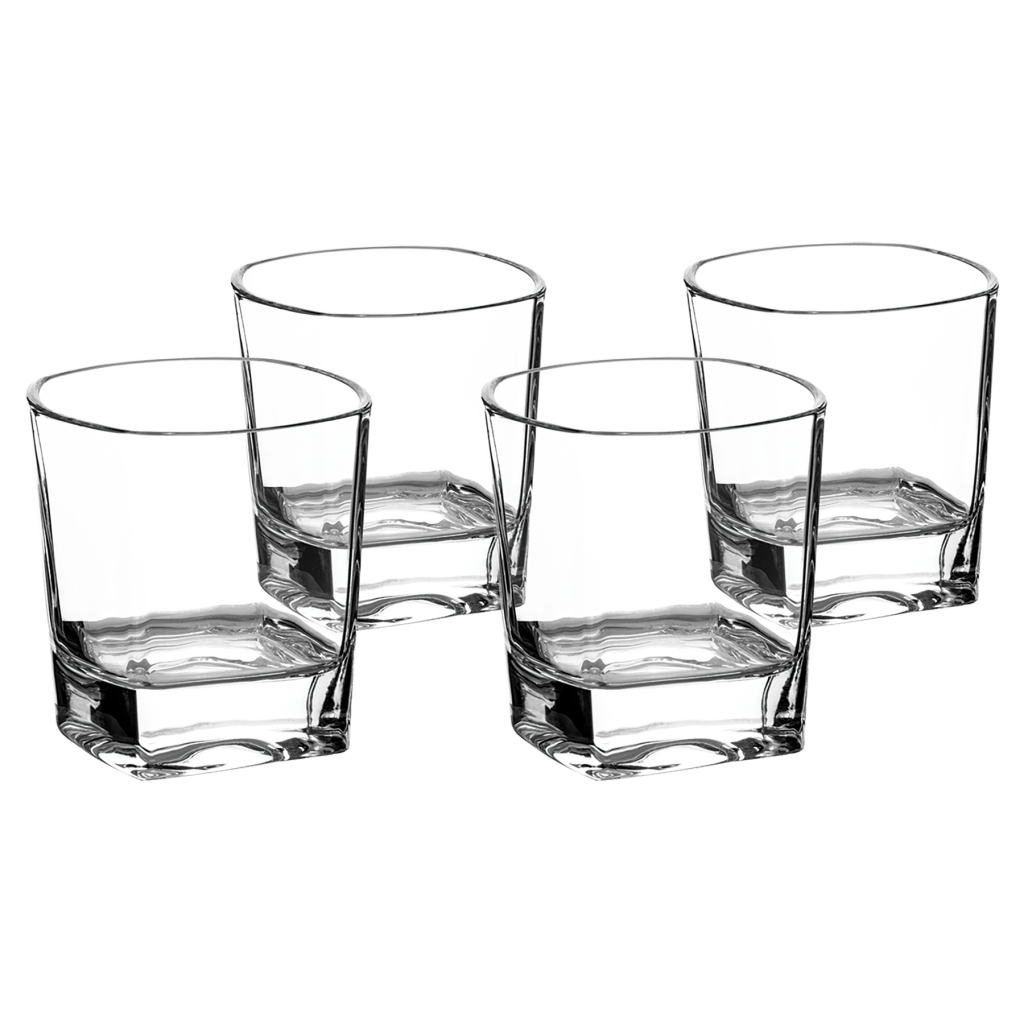 8 oz. Rectangle Rocks Glasses in a Gift Box