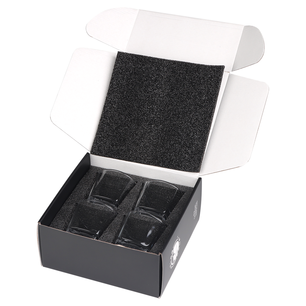 8 oz. Rectangle Rocks Glasses in a Gift Box