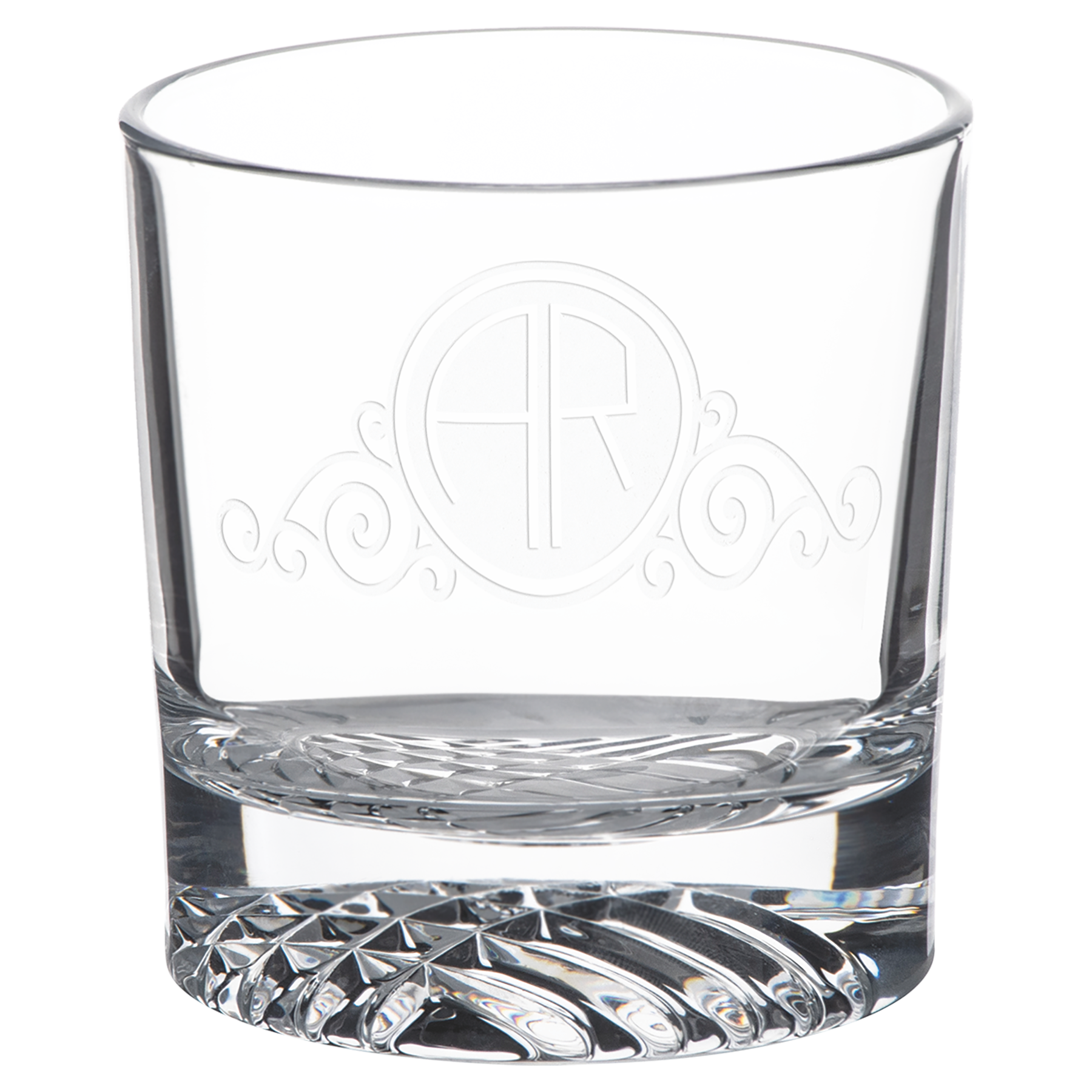 9 oz. Round Rocks Glass Sold in Sets of 4 Comes in a Black Printed Gift Box