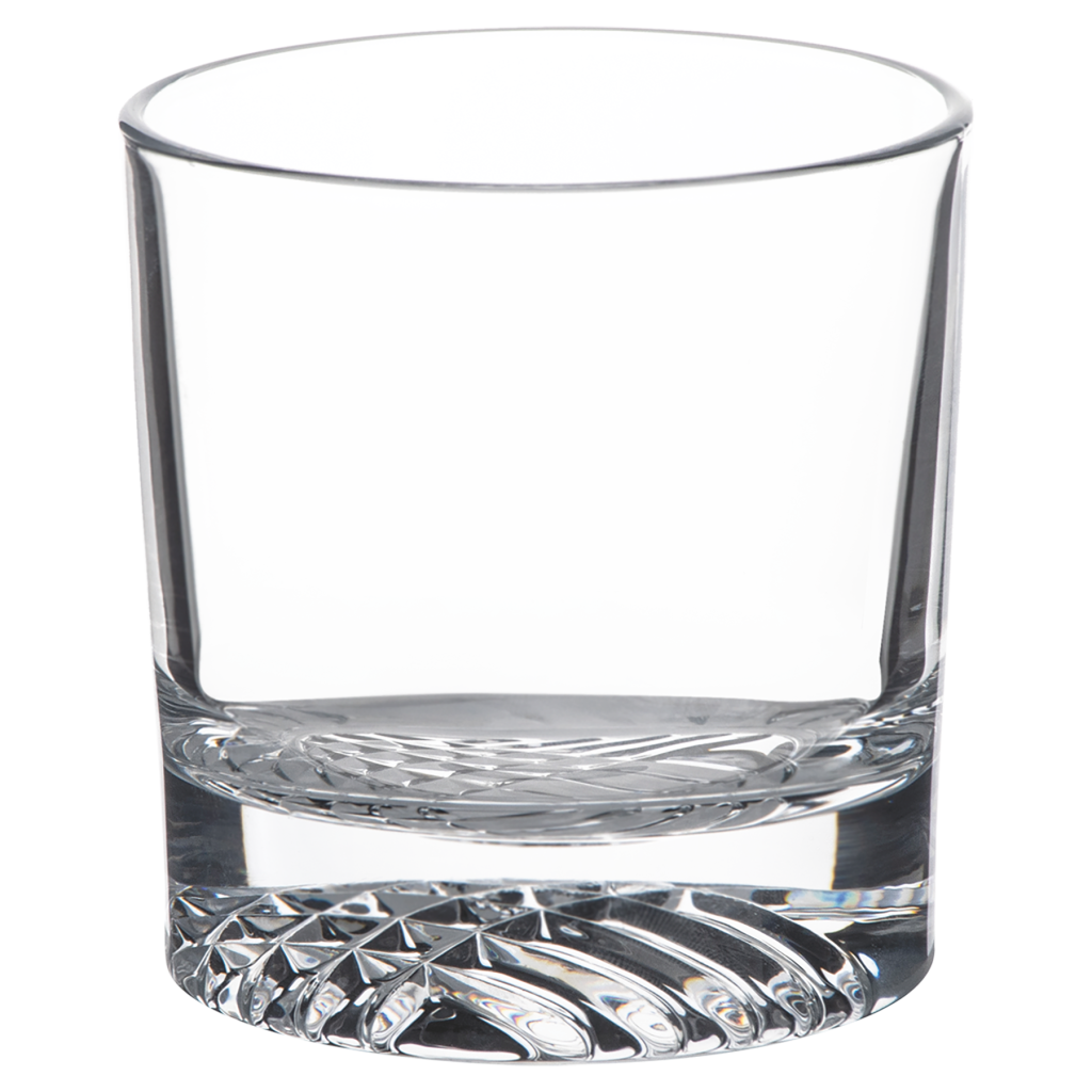 9 oz. Round Rocks Glass Sold in Sets of 4 Comes in a Black Printed Gift Box