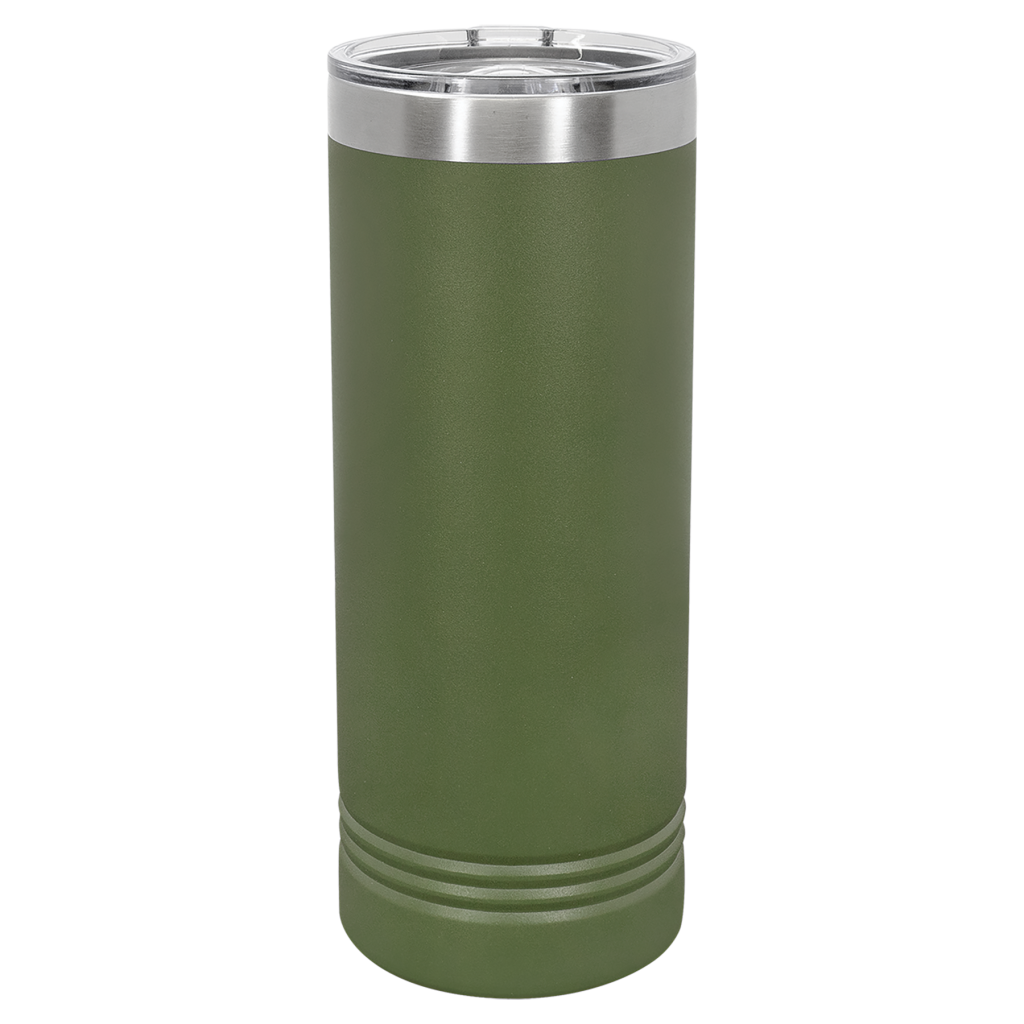Polar Camel 22 oz. Olive Green Skinny Tumbler with Slider Lid