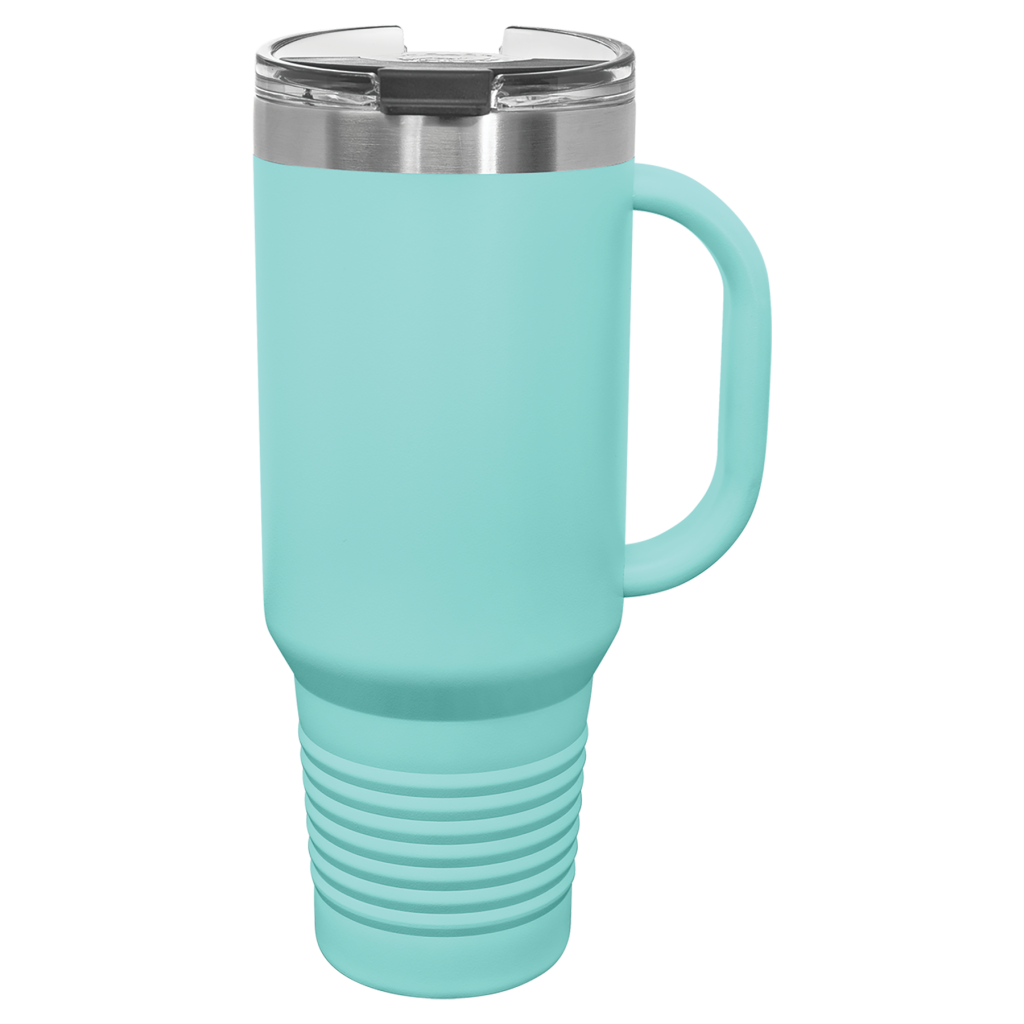 Polar Camel 40 oz. Teal Travel Mug with Handle, Straw Included