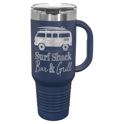Polar Camel 40 oz. Navy Blue Travel Mug with Handle, Straw Included
