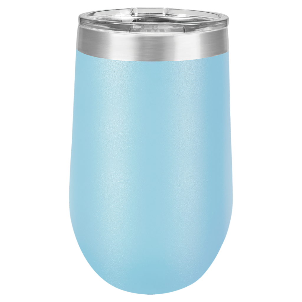 Polar Camel 16 oz. Light Blue Vacuum Insulated Stemless Tumbler with Lid