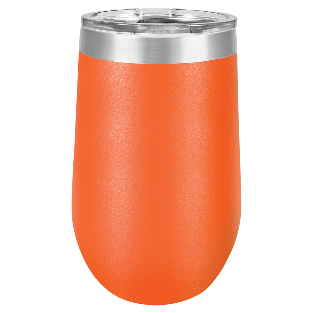 Polar Camel 16 oz. Orange Vacuum Insulated Stemless Tumbler with Lid