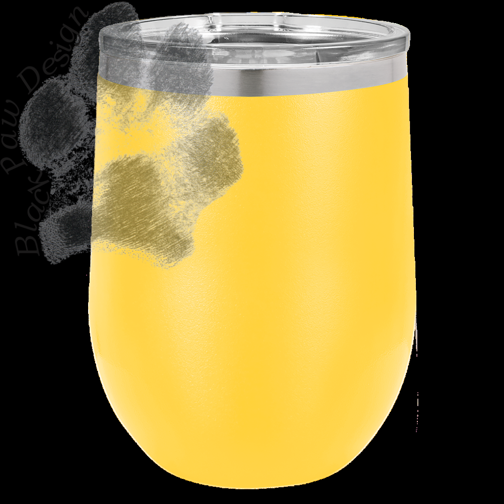 Polar Camel 12 oz. Yellow Vacuum Insulated Stemless Wine Tumbler with Lid
