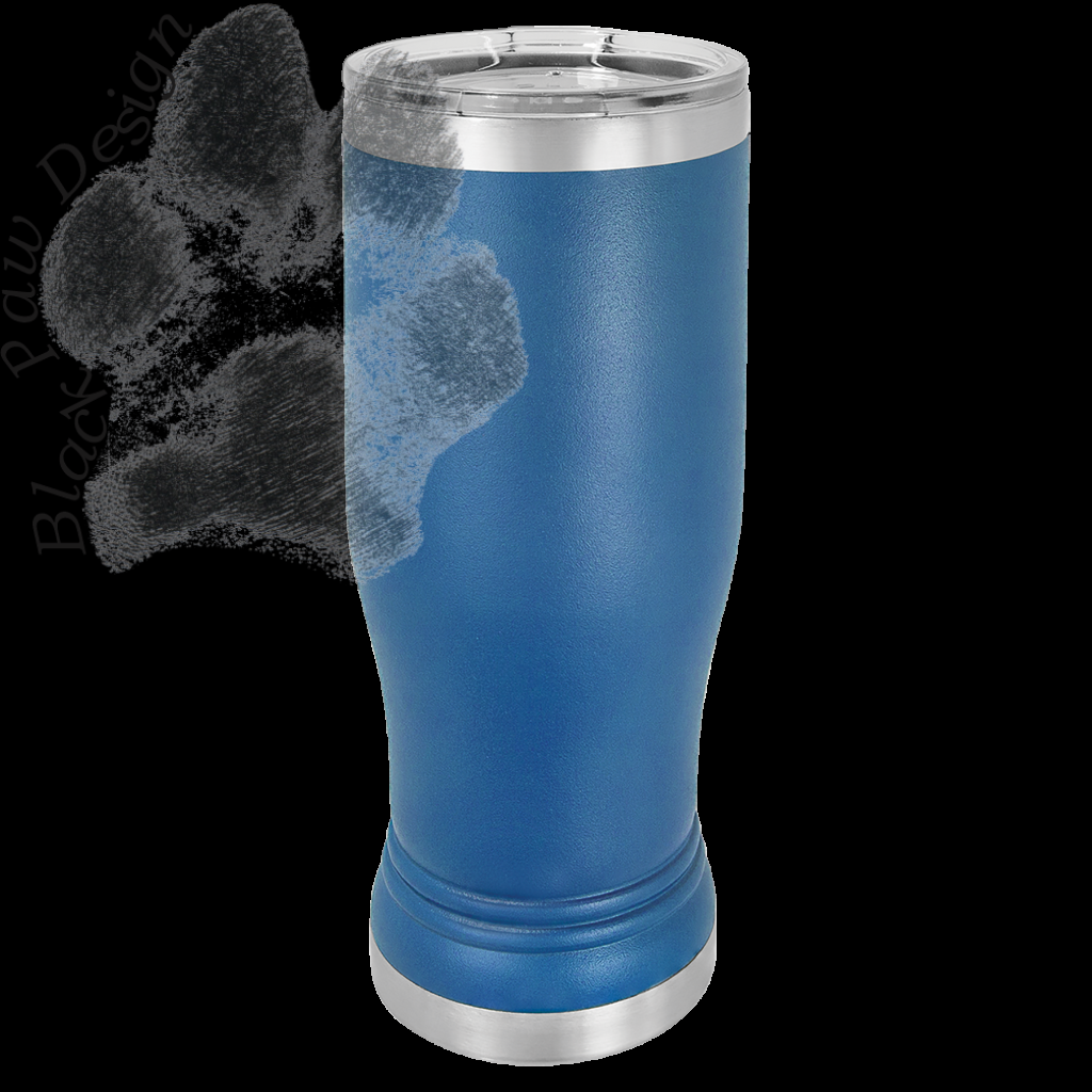 Royal Blue 14 oz. Polar Camel Pilsner with Clear Lid