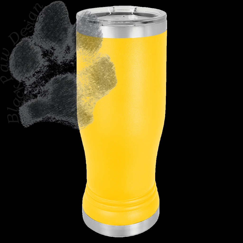 Yellow 14 oz. Polar Camel Pilsner with Clear Lid