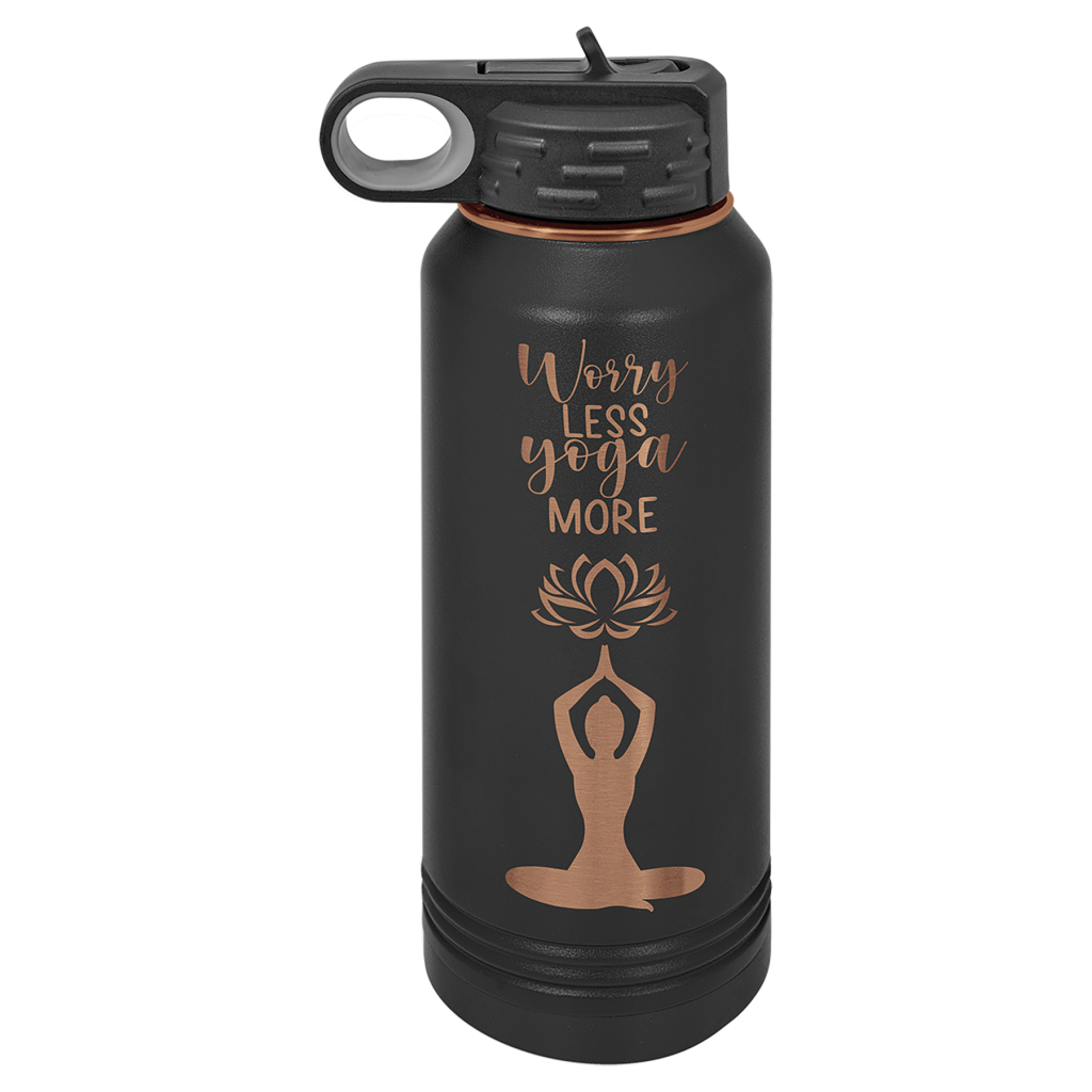 Polar Camel 32 oz. Black/Rose Gold ION-Plated Water Bottle