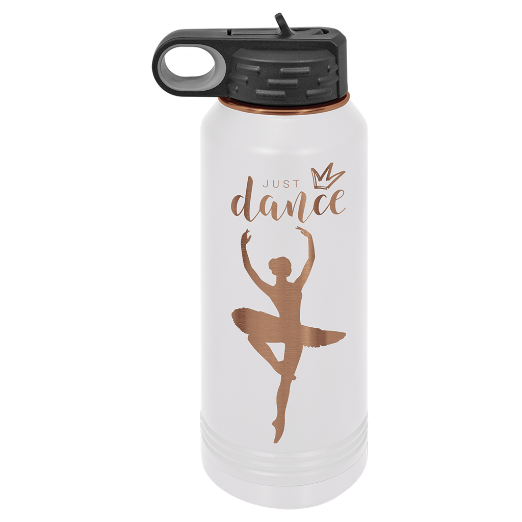 Polar Camel 32 oz. White/Rose Gold ION-Plated Water Bottle