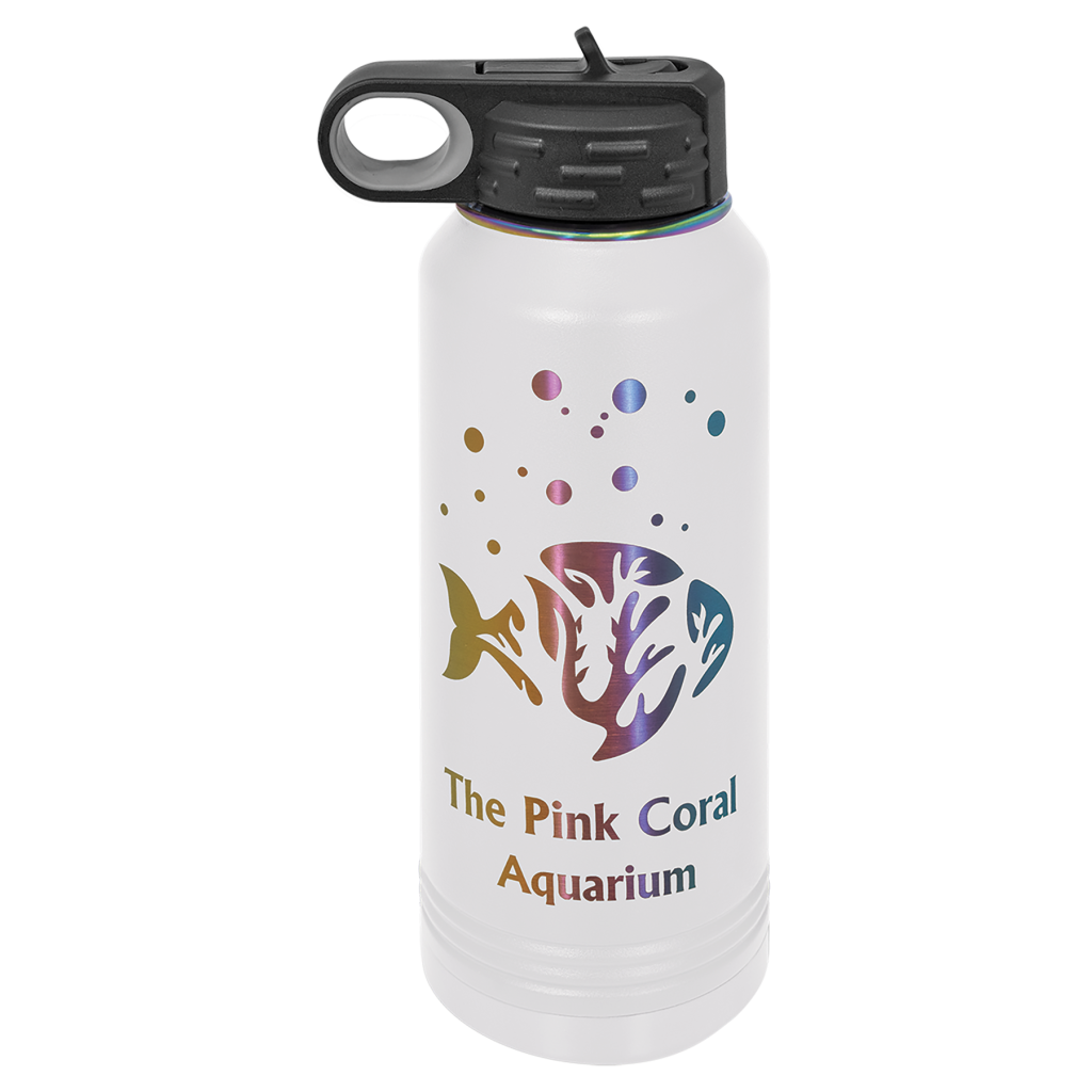 Polar Camel 32 oz. White/Prism ION-Plated Water Bottle